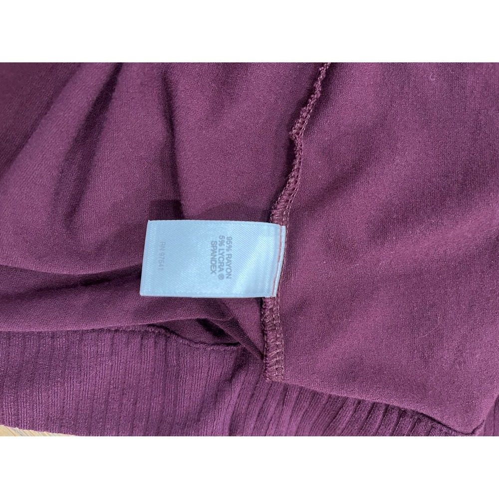 J. Jill Wearever Collection Burgundy Plum Open Front Cardigan XL Rayon Blend - Picture 6 of 6